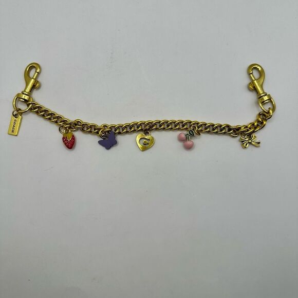 Faux Designer Faux Gold Charm Purse Chain with Colorful Charms NWOT - Picture 1 of 6